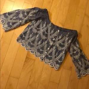 KENDALL AND KYLIE off shoulder lace top